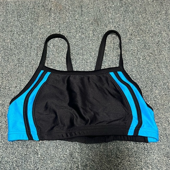 Speedo black  and blue bikini swim top size small - Picture 1 of 8